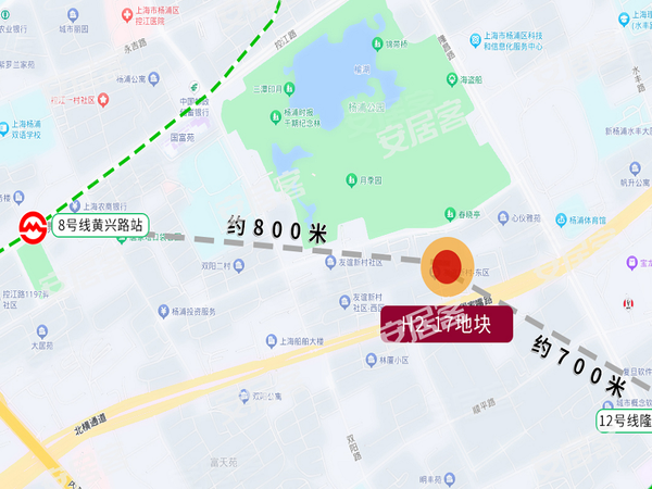 北京城建&越秀杨浦黄兴项目楼盘区位规划