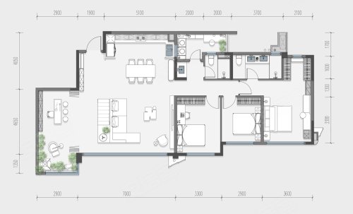 联发嘉和府建面126㎡户型,联发嘉和府4室2厅2卫1厨约126.00平米户型图,朝南北朝向 - 重庆安居客