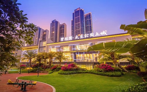 晚霞下的碧桂园公园上城