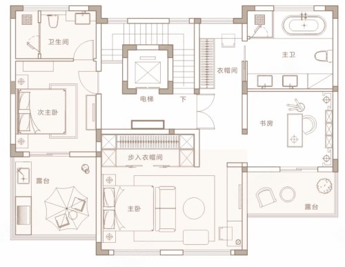 棠颂别院独栋户型,棠颂别院商办约253.00平米户型图,朝南朝向 - 郑州安居客