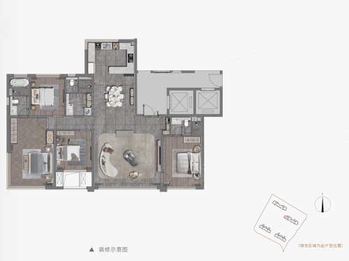 建发·璟玥璟赫户型,建发·璟玥4室2厅3卫1厨约163.00平米户型图,朝南北朝向 - 武汉安居客