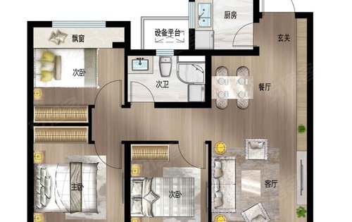 湖东未来在售户型和面积:高层95(3房2厅1卫)高层105(3房2厅2卫)