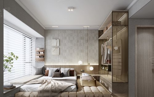 78方主卧室超大开间32米不仅可以放置15米大床更可以加多一张婴儿床