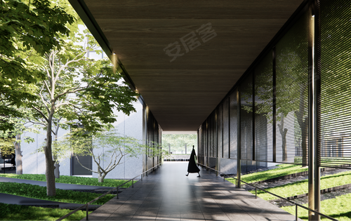 小区绿化景观风雨连廊风霜雨雪天气下皆可信步兰庭与不同角度欣赏园区