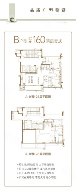 榕发悦乐郡160平顶层复式户型,榕发悦乐郡5室2厅4卫1厨约160.00平米户型图,朝南朝向 - 福州安居客