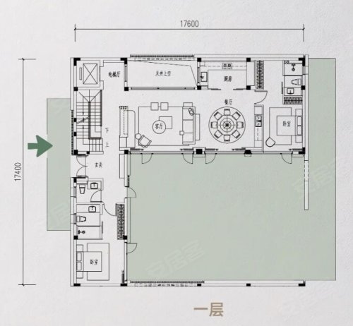 和家园玺园·大院香璋298方户型,和家园玺园·大院香璋别墅约298.00平米户型图,朝南朝向 - 杭州安居客