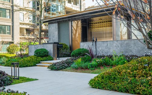 小区大门园区景观实景拍摄