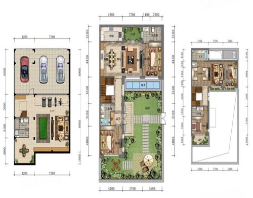 万科如园合院340㎡户型,万科如园4室4厅5卫2厨约340.