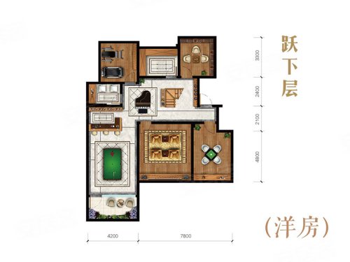 龙湖春江天玺H户型,龙湖春江天玺4室2厅1卫2厨约143.00平米户型图,朝南朝向 - 平湖安居客