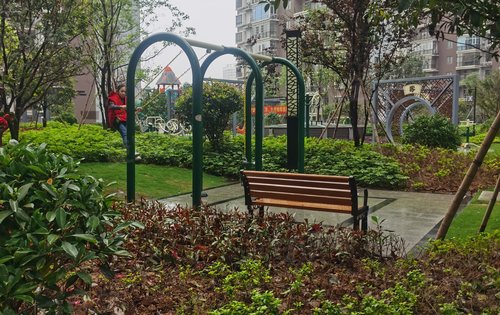 小区空中花园健身休闲区域