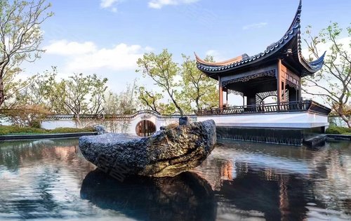 建发禅境中式园林景观效果