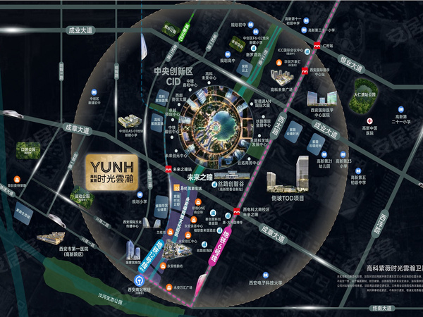 高科紫薇时光云瀚，西安高科紫薇时光云瀚房价，楼盘户型，周边配套，交通地图，经三十二路以西 - 安居客