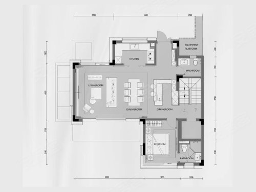 前湾南区联排255方户型北入户,前湾南区别墅约255.00平米户型图,朝南朝向 - 杭州安居客