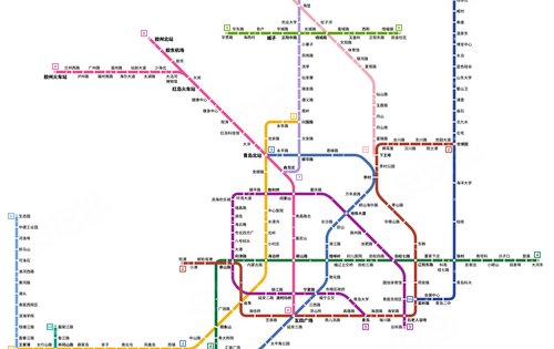 青岛地铁线路图以及未来地和规划图项目离地铁口500米在不堵车的路上