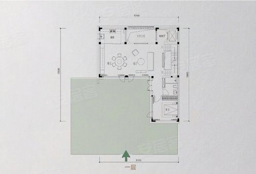和家园玺园·香璋A户型,和家园玺园·香璋别墅约200.00平米户型图,朝南朝向 - 杭州安居客