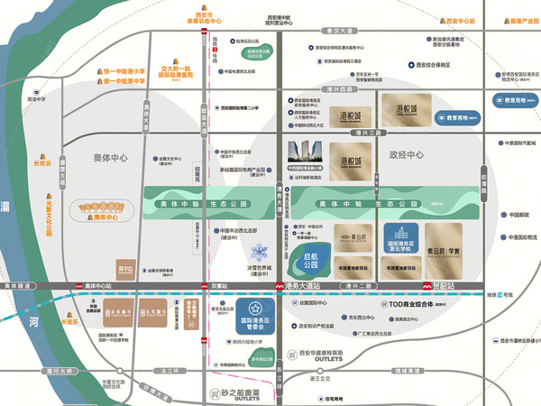 华润置地港悦城,西安华润置地港悦城房价,楼盘户型,周边配套,交通地图,管委会东,港兴三路 - 安居客