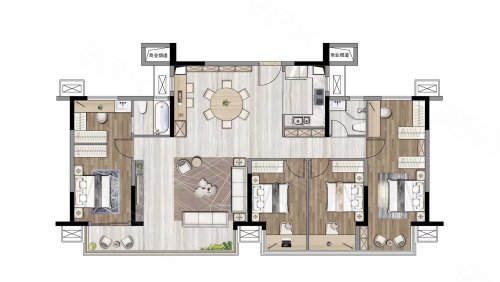 建发和鸣D户型,建发和鸣4室2厅3卫1厨约160.00平米户型图,朝东朝向 - 南宁安居客