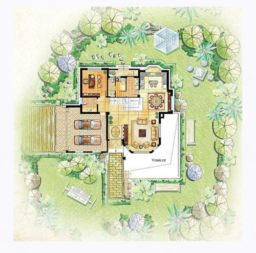 英郡493㎡户型,英郡别墅约493.00平米户型图,朝南朝向 昆山安居客