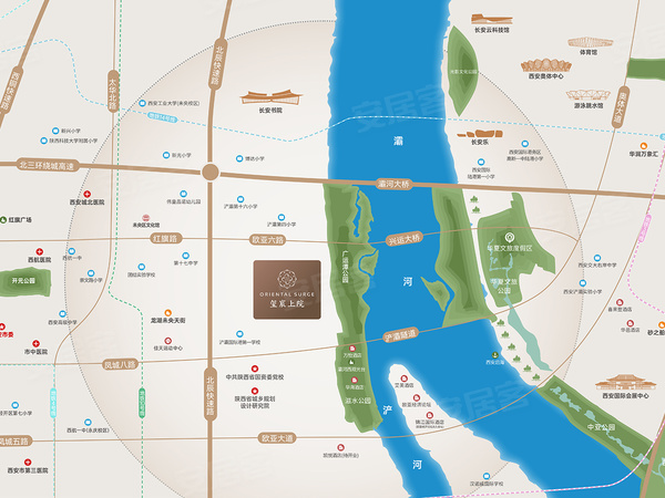 玺宸上院，西安玺宸上院房价，楼盘户型，周边配套，交通地图，西安市国际港务区浐灞国际港欧亚五路以南、灞河西路以西 - 安居客