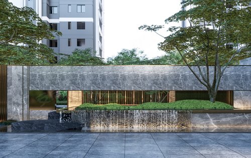 小区入户大堂流水景墙展示!