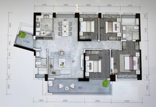 广州楼盘 番禺楼盘 亚运新城楼盘 亚运城4室2厅2卫163m 天逸5栋-4单元