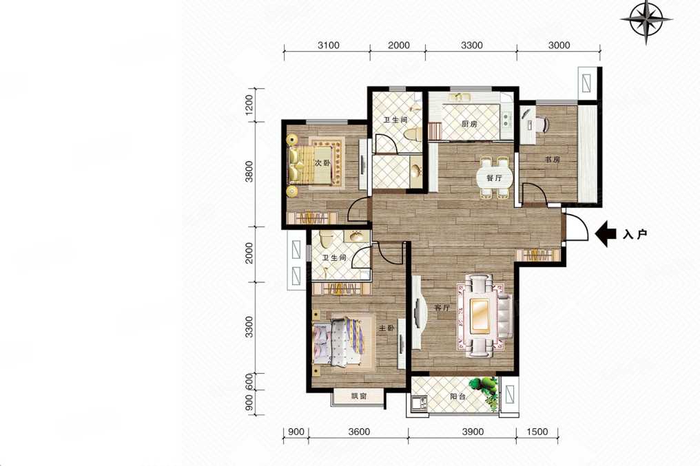 3室2厅2卫 135m05,3室2厅2卫 146m05关联户型:榆次锦绣园(三期)新