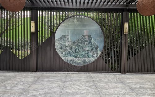 万和府小区正门已及进门屏风