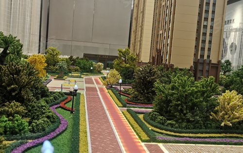 小区一期沙盘交房标准就是这样的五重立体景观