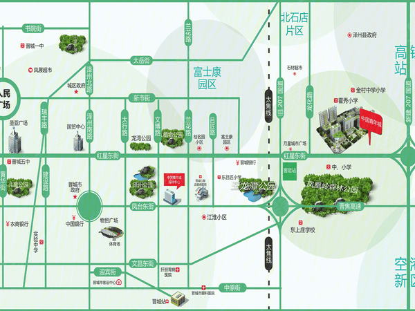 中国青年城,晋城中国青年城房价,楼盘户型,周边配套,交通地图,红星东