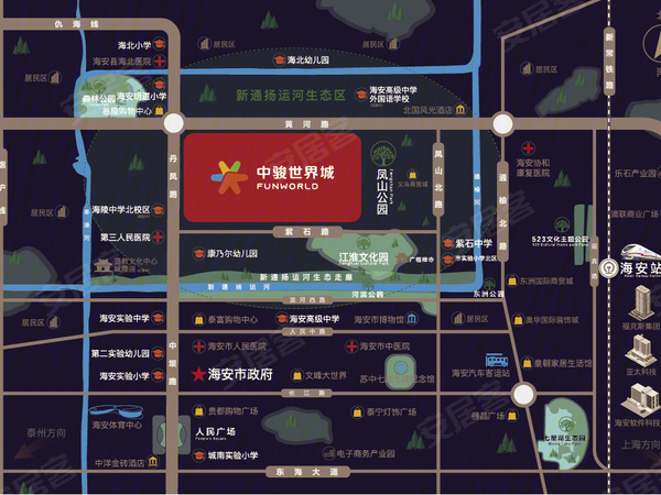 海安中骏·世界城,南通海安中骏·世界城房价,楼盘户型,周边配套,交通地图,黄河路与丹凤路交汇处 - 安居客