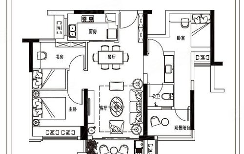 碧桂园观麓花园88平户型图