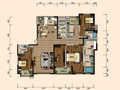 东胜紫御府6标准e户型，东胜紫御府4室2厅4卫0厨约22813平米户型图，朝南朝向 石家庄安居客 