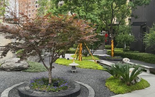 小区打造新中式园林景观绿化率35园林景观面积三万六千平方米