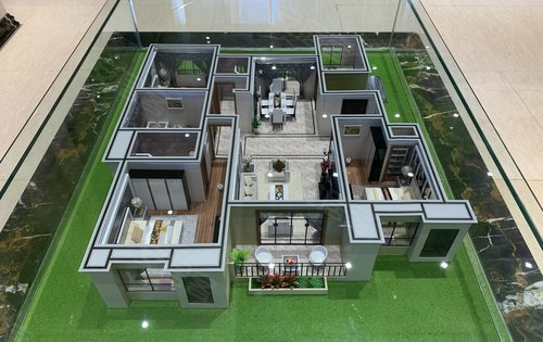 山水美树项目毛坯交房,目前售楼部只有户模沙盘,不开设样板间.