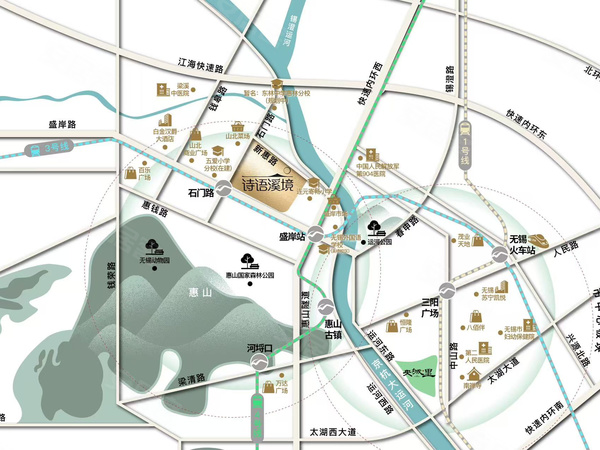 诗语溪境，无锡诗语溪境房价，楼盘户型，周边配套，交通地图，石门路与新惠路交叉口东南侧 - 安居客