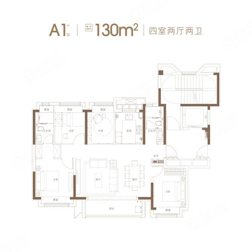 华发建发古美华庭,4室2厅2卫,星中路66弄、118弄,华发建发古美华庭7#-11单元-12-1201 - 安居客