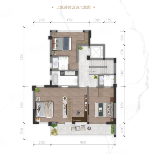 滨江一号下叠户型,滨江一号别墅约188.04平米户型图,朝南朝向 - 眉山安居客