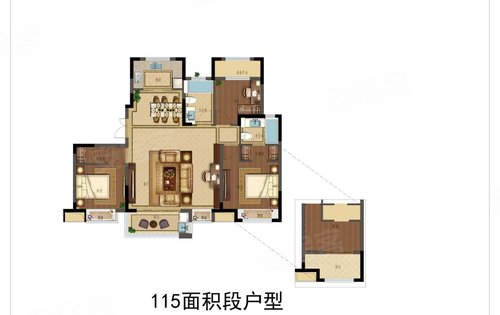 漫悦湾115平方户型图