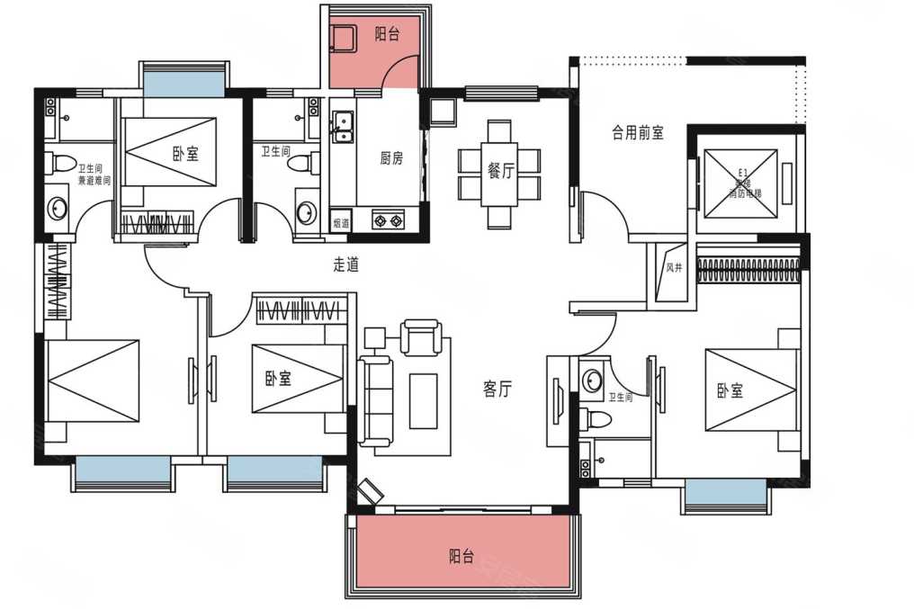 2020年06月        新推户型       敏捷东樾府新推175㎡的户型