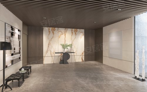 绿城华生桂语朝阳动态:地下停车场入户:电动移门,铝格栅吊顶,人脸识别