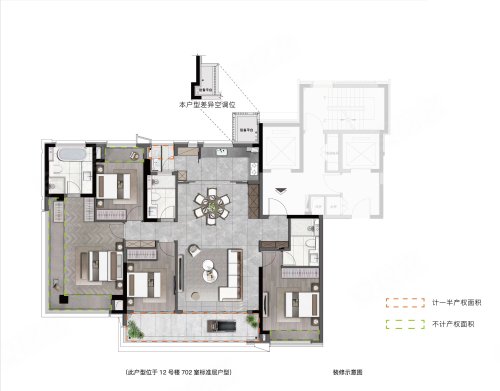 建发玺云178平户型,建发玺云4室2厅3卫1厨约178.00平米户型图,朝南朝向 - 无锡安居客