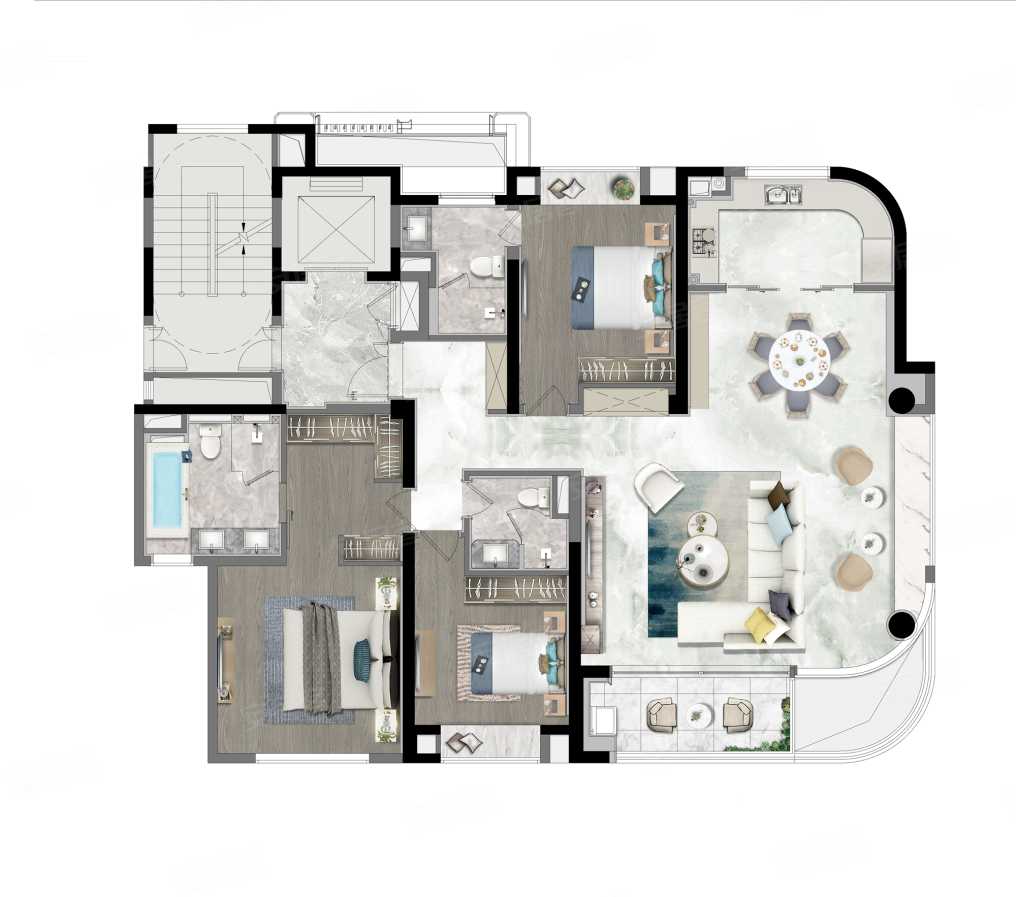 3室2厅3卫 190m05,4室2厅3卫 180m05关联户型:宝能·公馆1288新推
