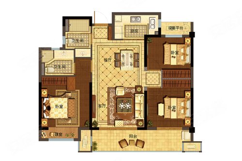 嵊州市楼盘 鹿山楼盘 融信创世纪 南                      户型图