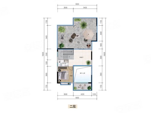 正通·上和院202顶跃户型,正通·上和院4室3厅3卫1厨约202.00平米户型图,朝南朝向 - 昭通安居客