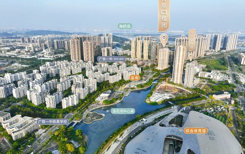 莲花湾中心湖漂亮,天际楼下