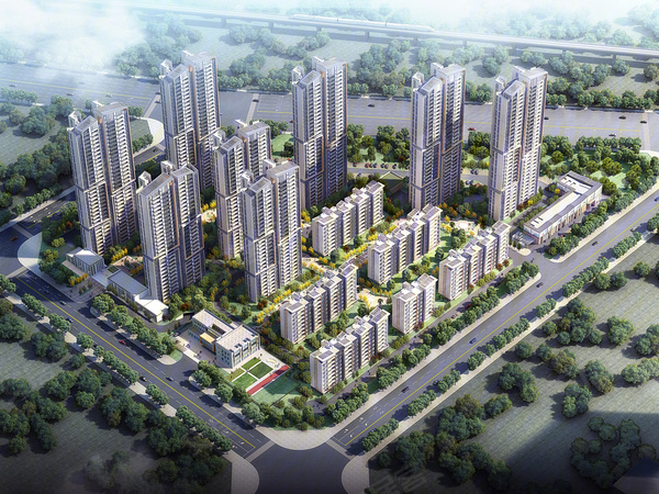 实地九里香堤楼盘建筑物外景