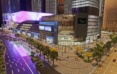 华润万象城综合体位于建设大道和台北路交汇处住宅幸福里南临宝岛公园
