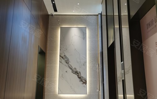 小区入户大堂配备中央空调哦大气雪花白岩板背景墙交付可以过来看看