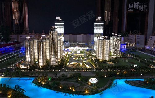 碧桂园佛山双子星城商业动态:三水cbd地标项目,沙盘夜间图!