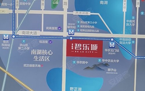 北瞰南湖南望野芷湖东眺狮子山紧临华中农业大学多种自然色彩交相辉映
